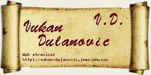 Vukan Dulanović vizit kartica